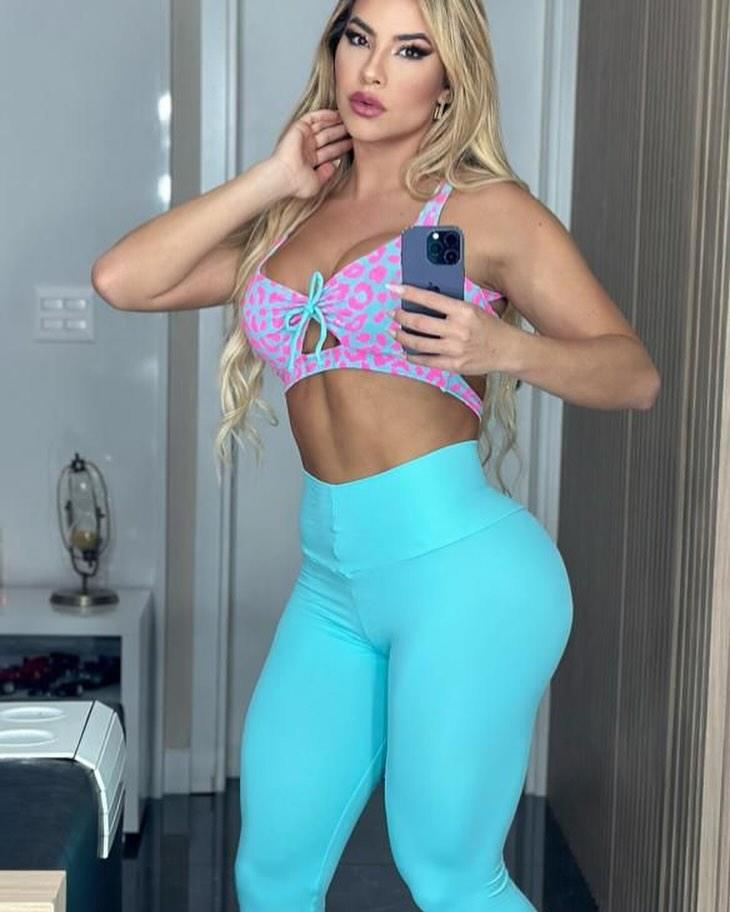 Conjunto Oncinha Rosa/Azul + Legging Azul