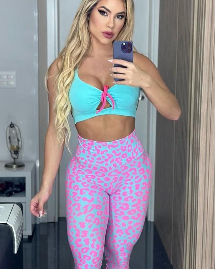 Conjunto Oncinha Azul com Laço + Legging Oncinha