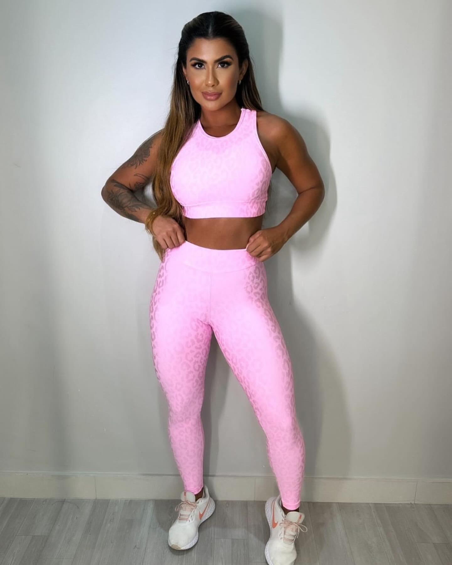 Conjunto Roxo Estampa Cobra + Legging