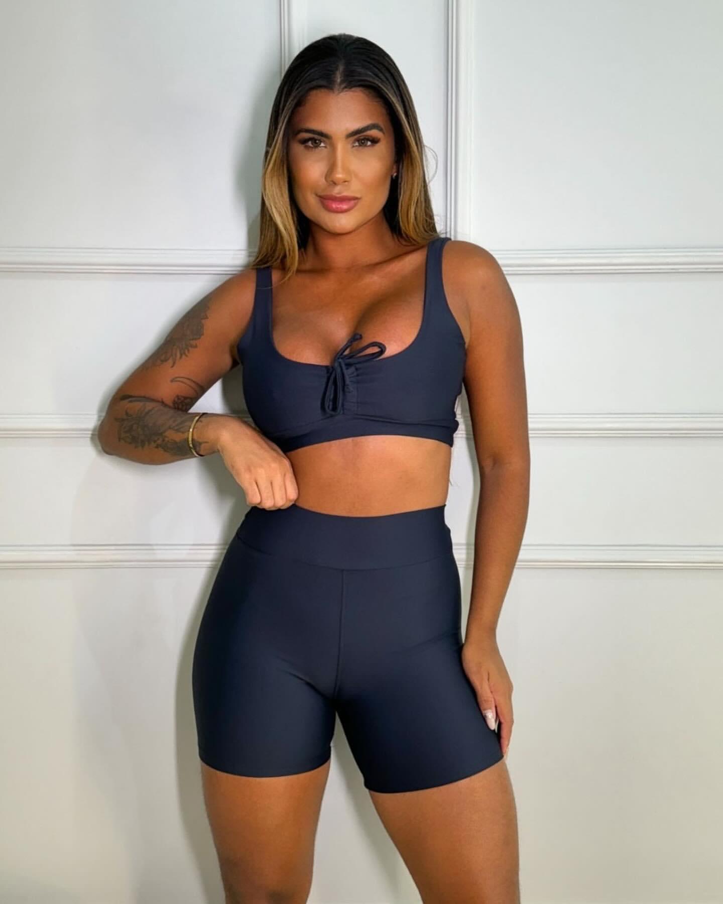 Conjunto Azul Marinho com Laço + Short